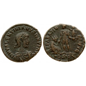Roman Empire 1 Maiorina Valentinianus AD 375-392. Siscia. Obverse: D N VALENTINIANVS IVN P F AVG. Diademed...