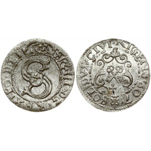 Latvia 1 Solidus 1607 Riga. Sigismund III Waza (1587-1632). Obverse: Large S monogram divides date. Obverse Legend...