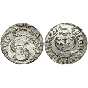Latvia 1 Solidus 1611 Riga. Sigismund III Waza (1587-1632). Obverse: Large S monogram divides date. Obverse Legend...