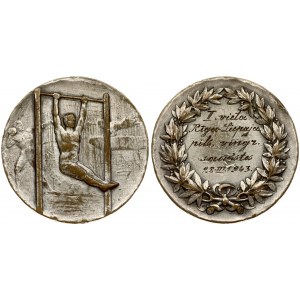 Latvia Sports Medal (1943). Riga -Liepaja. For the First Place 28.III.1943. Bronze Silvered. Weight approx: 27.35g...
