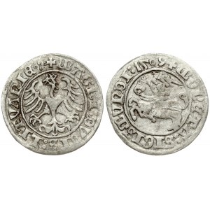 Lithuania 1/2 Grosz 1509 Vilnius. Sigismund I the Old (1506-1548). Obverse Lettering: MONETA: SIGISMVNDI. 1509 +...