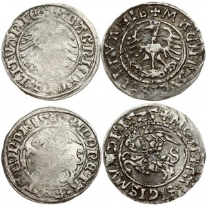 Lithuania 1/2 Grosz (1509 & 1525) Vilnius. Sigismund I the Old (1506-1548). Obverse Lettering: MONETA: SIGISMVNDI...