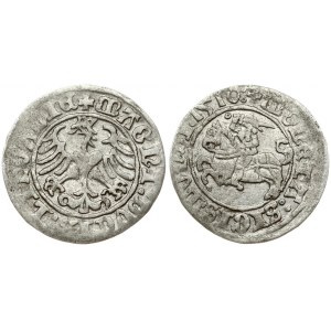 Lithuania 1/2 Grosz 1510 Vilnius. Sigismund I the Old (1506-1548). Obverse Lettering: MONETA: SIGISMVNDI: 1510: +...