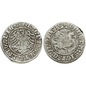 Lithuania 1/2 Grosz 1510 Vilnius. Sigismund I the Old (1506-1548). Obverse Lettering: MONETA: SIGISMVNDI: 1510: +...