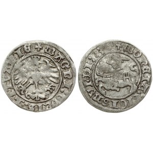 Lithuania 1/2 Grosz 1513 Vilnius. Sigismund I the Old (1506-1548). Obverse Lettering: MONETA: SIGISMVNDI: 1513: +...