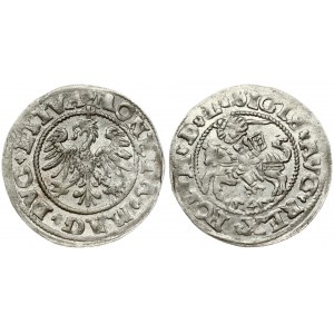 Lithuania 1/2 Grosz 1545 Vilnius. Sigismund II Augustus (1545-1572). Obverse Lettering: SIGIS AVG REX PO MAG DVX L...