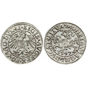 Lithuania 1/2 Grosz 1547 Vilnius. Sigismund II Augustus (1545-1572). Obverse Lettering: SIGIS AVG REX PO MAG DVX LI...