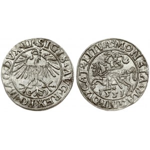 Lithuania 1/2 Grosz 1551 Vilnius. Sigismund II Augustus (1545-1572). Obverse Lettering: SIGIS AVG REX PO MAG DVX LI...