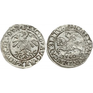 Lithuania 1/2 Grosz 1560 Vilnius. Sigismund II Augustus (1545-1572). Obverse Lettering: SIGIS AVG REX PO MAG DVX L...