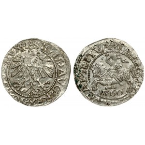 Lithuania 1/2 Grosz 1560 Vilnius. Sigismund II Augustus (1545-1572). Obverse Lettering: SIGIS AVG REX PO MAG DVX L...