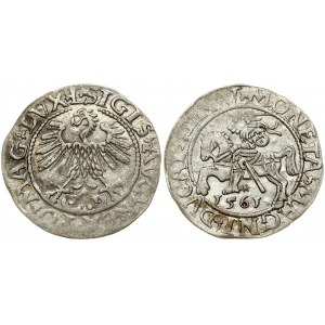 Lithuania 1/2 Grosz 1561 Vilnius. Sigismund II Augustus (1545-1572). Obverse Lettering: SIGIS AVG REX PO MAG DVX L...