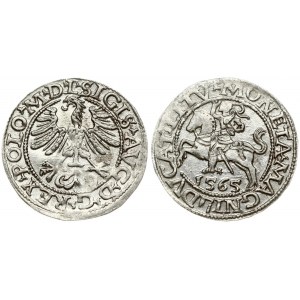Lithuania 1/2 Grosz 1565 Vilnius. Sigismund II Augustus (1545-1572). Obverse Lettering: SIGIS AVG REX PO MAG DVX L...