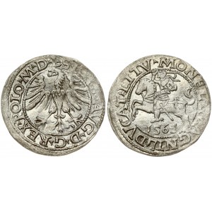 Lithuania 1/2 Grosz 1565 Vilnius. Sigismund II Augustus (1545-1572). Obverse Lettering: SIGIS AVG REX PO MAG DVX L...