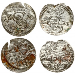 Lithuania 2 Denar 1620 & 1621 Vilnius. Sigismund III Vasa (1587-1632). Obverse: Crowned S monogram divides date...