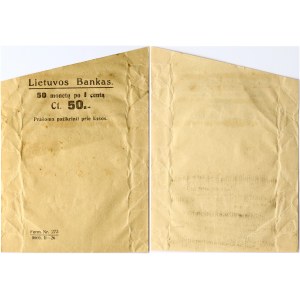 Lithuania Bank Rolls Pack 50 Centų (1925-1936). Bank of Lithuania 50 Coins after a 1 cent / 50 monetų po 1 centą Ct 50...