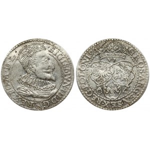 Poland 6 Groszy 1596 Malbork. Sigismund III Vasa (1587-1632). Obverse: Crowned bust right. Reverse...