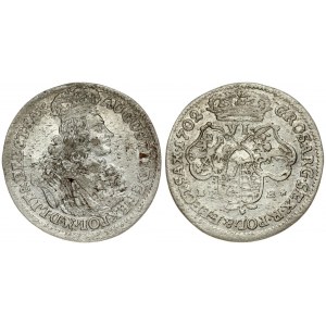 Poland 6 Groszy 1702EPH August II(1697-1733). Obverse: Small crowned bust of August II right. Reverse...