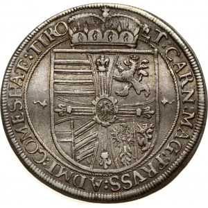 Austria 1 Thaler 1615 Hall. Archduke Maximilian (1612-1618). Obverse: Bearded armored bust r. in ruff divides date...