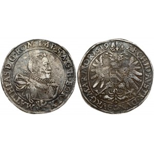 Austria Bohemia 1 Thaler 1619 Prague. Matthias II (1612-1619). Obverse: Bust right in ruffled collar. Lettering...