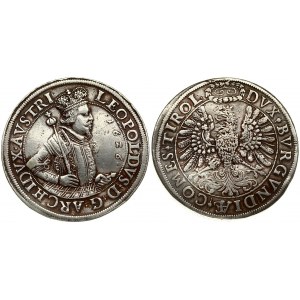 Austria 2 Thaler 1626 Hall  Archduke Leopold(1626-1632). Obverse: Crowned half figure holding sword and orb right...