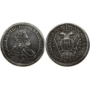 Austria 2 Thaler (1711) Hall. Charles VI (1711-1740). Obverse: Bust facing right touching the rime below. Lettering...