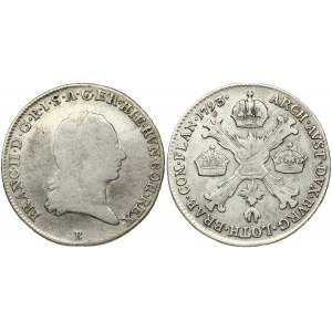 Austrian Netherlands 1/4 Kronenthaler 1793B Franz II(1792-1835). Obverse: Laureate head right. Obverse Legend...