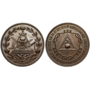 Germany Dresden Medal 1876 'Golden Apple Lodge' 150 Year Anniversary. Bronze. Weight approx: 30.61g. Diameter: 39 mm...