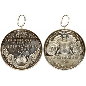 Germany Eisenach Medal 1901 Master Lodge. Mirrored. Silver. Weight approx: 22.15g. Diameter: 43x39 mm...