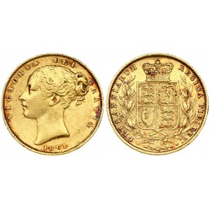 Great Britain 1 Sovereign 1861 Victoria(1837-1901). Obverse: Head left. Obverse Legend: VICTORIA DEI GRATIA. Reverse...