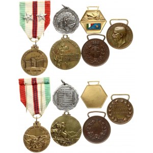 Italy Awards Medal For Italian Unification (1848-1918) & 5 Awards Medals. Bronze. Iron. Weight approx: 98.37g. Diameter...