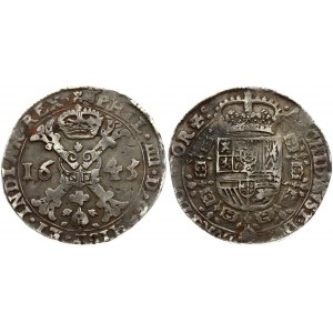 Spanish Netherlands TOURNAI 1 Patagon 1643 Philip IV(1621-1665). Obverse: Date divided by St. Andrew's cross...