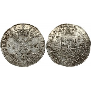 Spanish Netherlands BRABANT 1 Patagon 1646 Antwerp. Philip IV(1621-1665). Obverse...