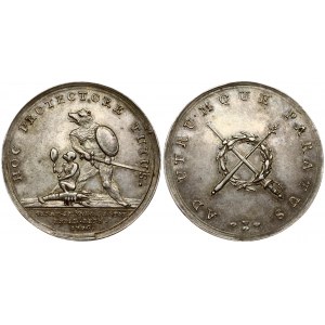 Switzerland Medal 1776 Bern Canton. Obverse: HOC PROTECTORE TUTUS. Reverse: AD UTRUMQUE PARATUS. Silver. Old patina...