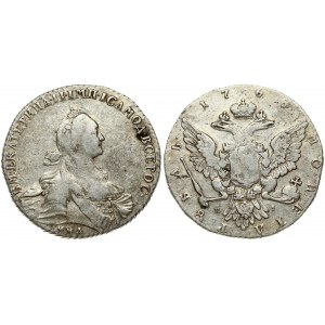 Russia 1 Rouble 1768 ММД-EI Moscow. Catherine II (1762-1796). Obverse: Crowned bust right. Reverse...