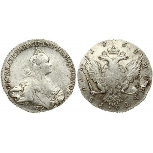 Russia 1 Rouble 1769 СПБ-СА St. Petersburg. Catherine II (1762-1796). Obverse: Crowned bust right. Reverse...