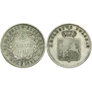 Russia 2 Zlote 1831 KG 'Polish uprising'. Obverse: Coat of arms of the November Uprising (1830–1831)...
