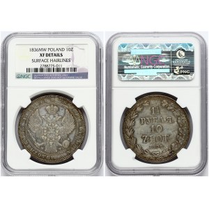 Russia For Poland 1.5 Roubles - 10 Zlotych 1836 MW Nicholas I (1826-1855). Obverse...