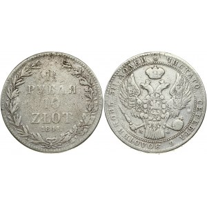 Russia For Poland 1.5 Roubles - 10 Zlotych 1841 MW Nicholas I (1826-1855). Obverse...