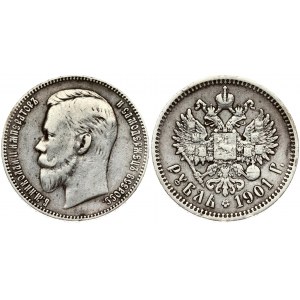 Russia 1 Rouble 1901 (AP) St. Petersburg. Nicholas II (1894-1917). Obverse: Head left. Reverse...