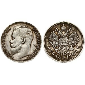 Russia 1 Rouble 1904 (АР) St. Petersburg. Nicholas II (1894-1917). Obverse: Head left. Reverse...