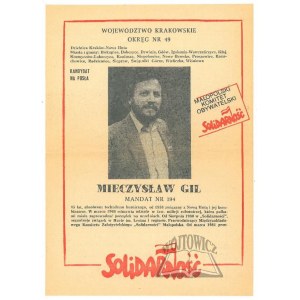 (SOLIDARNOŚĆ). Wybory 1989. Gil Mieczysław.