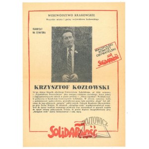 (SOLIDARNOŚĆ). Wybory 1989. Kozłowski Krzysztof.