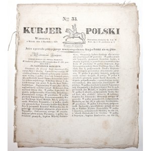 KURJER POLSKI, 1830 [Rozkaz dzienny Wojsko Polskie; Resursa kupiecka; blichowanie płócień]