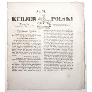 KURJER POLSKI, 1830 [Rozkaz dzienny Wojsko Polskie; prymas J.P. Woronicz; Walenty Domżalski]