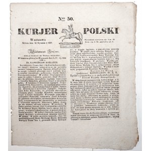 KURJER POLSKI, 1830 [Rozkaz dzienny Wojsko Polskie; Pomnik Poniatowskiego; Teatr Narodowy]
