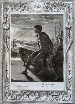 Bernard Picart (1673-1733) wg Abraham van Diepenbeeck (1596-1675), Posąg Króla Memnona (mitologia grecka)