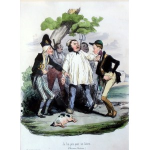 Honore DAUMIER (1808 –1879), Wziąłem go za zająca (Je l'ai pris pour un lievre)