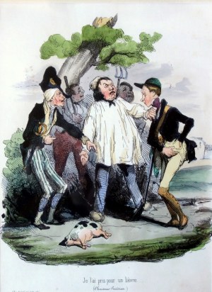 Honore DAUMIER (1808 –1879), Wziąłem go za zająca (Je l'ai pris pour un lievre)