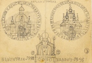 Nikifor Krynicki (1895-1968), Przemawiający biskup oraz projekty pieczęci z kaplicą