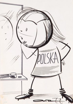 Edward Ałaszewski (1908-1983), Polska, projekt ilustracji satyrycznej do 